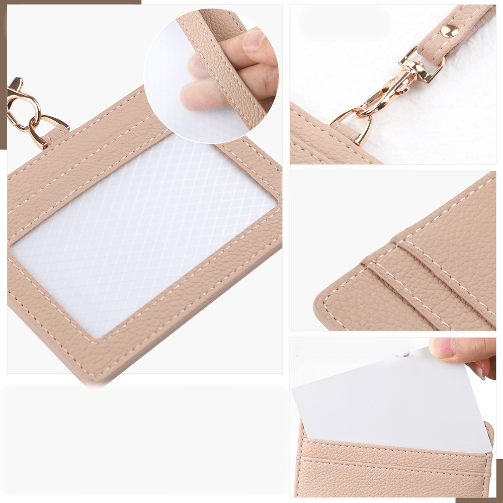 Id Card Holder Badge Holder With Neck Lanyard, Minimalist Style For