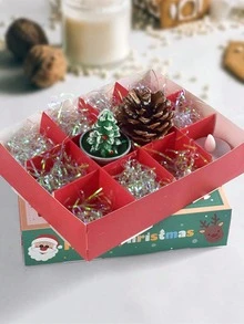 Hộp quà Giáng sinh mù 5 chiếc với 12 ô để tự làm hộp lịch đếm ngược mừng Giáng sinh có chọc ngón tay trang trí tiệc bất ngờ Quà tặng năm mới - Nhiều màu - Xem 2