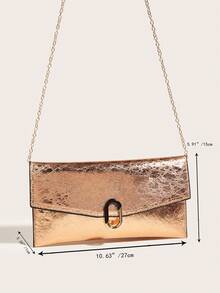 Metallic Decor Women's Clutch Bag - Champagne - View 8