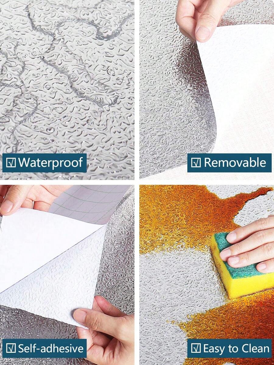 1 Pieza Papel De Contacto Plateado A Prueba De Aceite Y Resistente Al Agua Para Cocina Con Adhesivo De Pegar Y Despegar, Papel De Pared Para Cocina, Revestimiento Para Estantes Autoadhesivo Y Extraíble Para Cajón