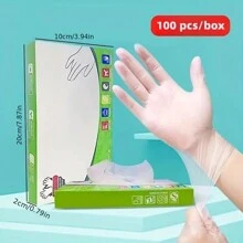 100入組pvc一次性手套,適用於烹飪、烘焙和清潔,透明色,僅適用於廚房使用 - 100pcs一次性手套 - 查看 7
