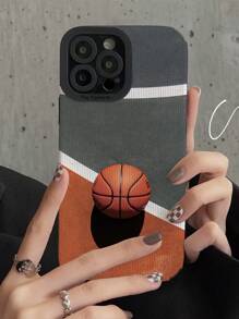1pc Realistic Basketball And Projection Design Phone Case
