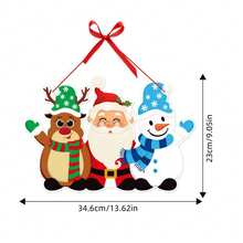 1pc Paper Christmas Decoration Garlands With Santa Claus & Christmas Tree Patterns For Door, Window And Wall Decoration - Elk Santa Claus - View 6