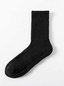 5pairs Women Daily Minimalist Solid Fashion Sports Socks For Gym