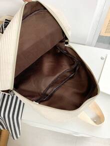 Mochila Simple De Color Sólido Para Mujer - Blanco - Ver 8