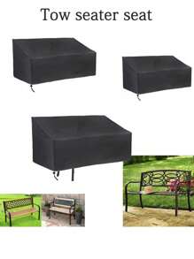 Outdoor Sofa Bench Dust Cover - 2 Seater - Black - View 1