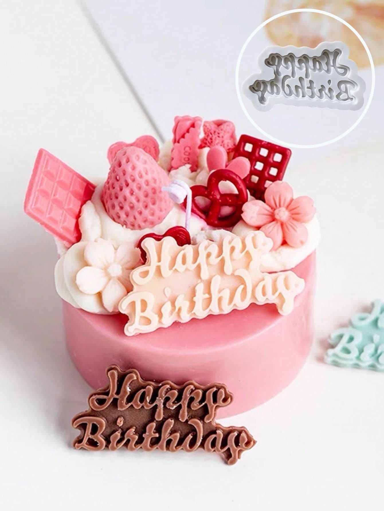 1PC Happy Birthday Sign Silicone Mold, candle mold, Baking mold | SHEIN USA