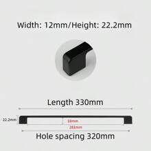 2pcs modern minimalist American style extended aluminum alloy surface painted black handle cabinet, wardrobe, shoe cabinet, bedside cabinet, storage cabinet, wine cabinet, drawer cabinet, door handle, furniture hardware accessories