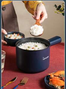 One 450w Multi-function Electric Cooker & Hot Pot, Non-stick Ceramic Inner Pot, Timing And Temperature Control, Suitable For Dorm Room, Can Steam, Fry, Boil, Cook, And Hot Pot, Also Can Reserve Timing - Jade green - View 6