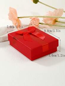 1 Pieza Caja De Regalo De Joyería Para Collar Y Pulsera Para Artículos Pequeños - Rojo - Ver 5