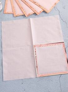 25 Pieces/Set Rose Gold Disposable Napkins, 13*13 Inches 2 Layers, Foundation Rose Gold Edge Dessert Paper Plates Perfect For Birthdays, Parties, Retirement, Gender Reveal Party Napkins (Rose Gold),Christmas - Rose Gold - View 3
