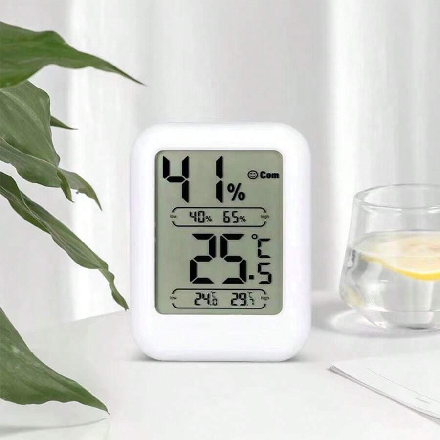 Indoor Mini Digital Thermometer Hygrometer Desk Temperature Humidity Meters - White - View 1