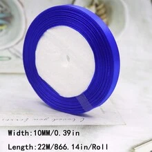 10mm寬22m/卷藍綠色緞帶,裝飾禮品包裝、生日、派對和婚禮用的緞帶 - 040# - 查看 5
