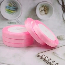 10mm寬22m/卷粉紅色緞帶卷,特別適合禮品包裝,生日,派對,婚禮裝飾