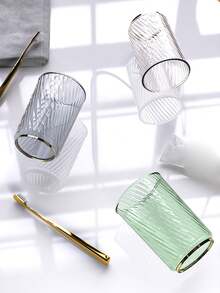 Luxurious Mouthwash Cup Couple Toothbrush Cup Set Toothbrush & Storage Cup Combination For Home Use - Clear - View 5