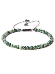 1 pulsera trenzada a mano estilo bohemio con piedra natural de 4mm y cuentas de cristal con energía curativa, joyería ajustable