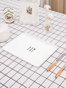 1 件簡單格紋桌布,防水防油,適用於家庭餐桌、咖啡桌、桌墊 - 137*137厘米 - 查看 3
