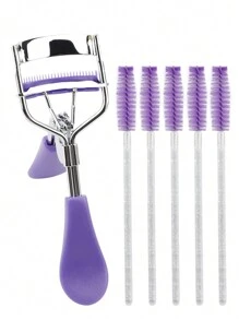 Eyelash Curler Set With 5 Disposable Curling Clips, Purple, For Natural Curled Lashes - Purple - View 2