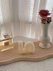 1pc Japanese Style Foyer Decoration Aroma Storage Tray With Ripple Pattern, Wooden Plate - Màu Khaki - Xem 3