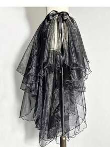欧美风格新娘多层可拆卸婚纱衬裙女士秋季服装 - 黑色 - 查看 1