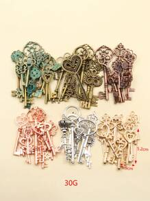 30g Mixed-color Vintage Alloy Key Shaped Decor Diy Jewelry Accessories For Clothing