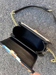 Fashionable Small Niche Design Shoulder Bag, New Versatile Diagonal Crossbody Square Bag, Popular This Year - Black - View 3