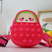 Silicone Crossbody Coin Purse Avocado Style, Suitable For Candy And Coin Storage - Rose Red - View 1