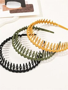 11入組女士波浪式齒狀設計簡約典雅頭箍,適用於洗臉,多用途、纖細、發夾式頭箍