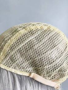 Peluca Bob Corta De 12 Pulgadas Con Flequillo, Gris, Cabello De Fibra Sintética - Gris - Ver 4