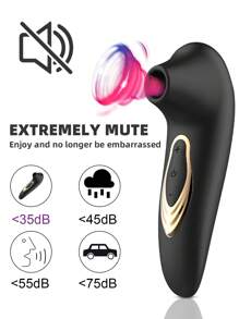Vibrador con succión estimulador del clítoris, juguete sexual para adultos mujeres con masajeador de succión del clítoris, negro. Succionador del clítoris para mujer, juguete sexual oral y erótico de succión. Vibrador con succión del clítoris con 10 modos de vibración para la sexualidad de la mujer. Mini vibrador, producto sexual para adultos, para mujeres.