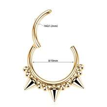 1 件鼻中隔环 16G 鼻中隔珠宝尖刺软骨耳轮耳环铰链节无缝鼻环耳甲穿孔珠宝 - 5 釘狀隔環 - 查看 6