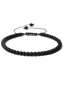 1 pulsera trenzada a mano estilo bohemio con piedra natural de 4mm y cuentas de cristal con energía curativa, joyería ajustable