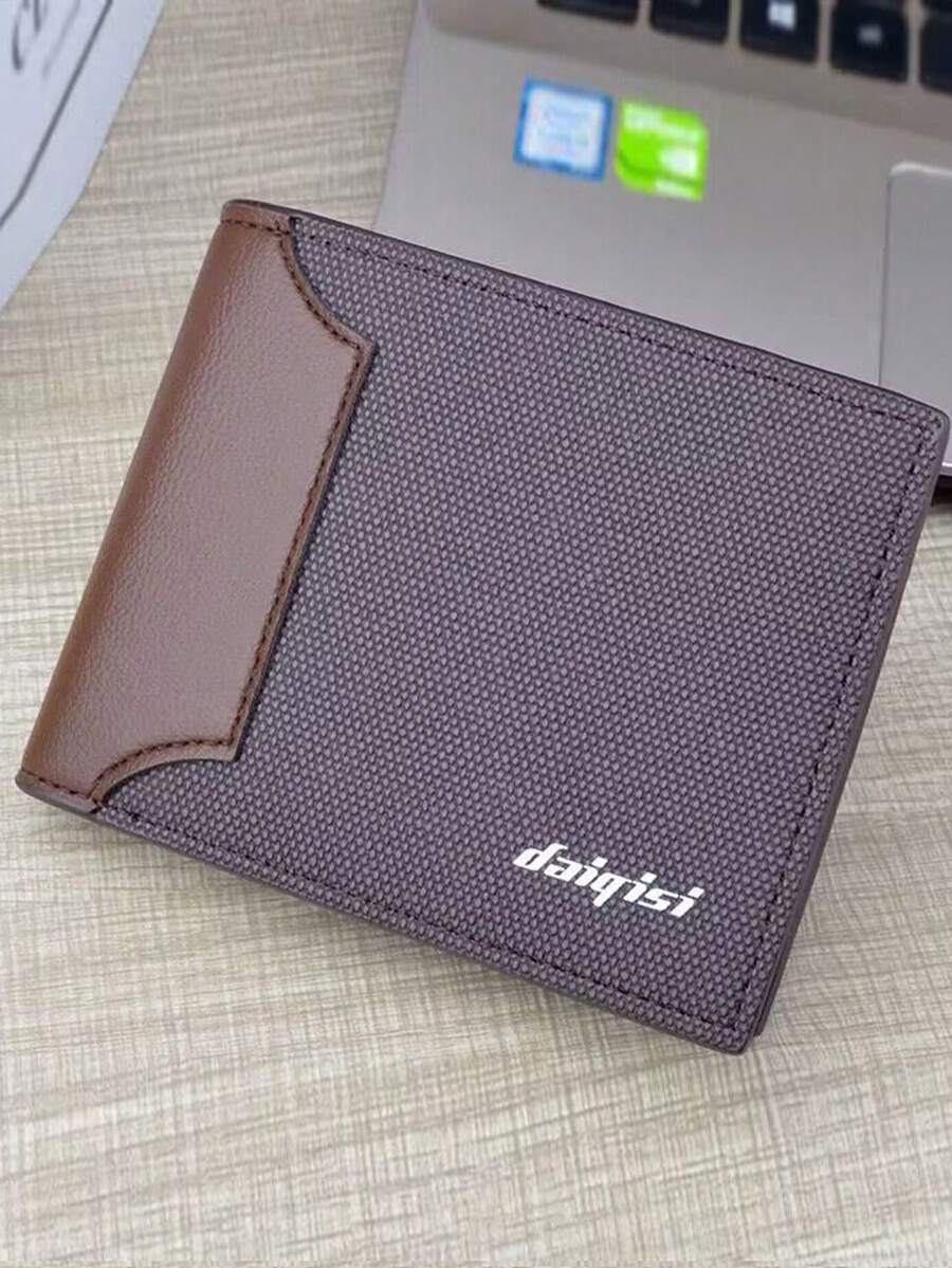 1pc Men's Coffee-brown Slim Wallet, Minimalist Leather Bifold Front Pocket Wallet With 8 Card Slots, 2 Bill Pockets, And 1 Id Window - Coffee Brown - View 1