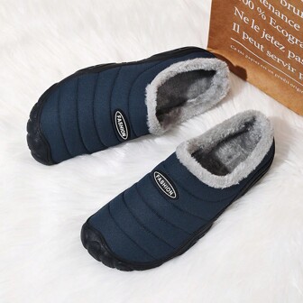 TOLLN Men's Waterproof & Thickened & Anti-skid & Warm & Comfortable Home Slippers