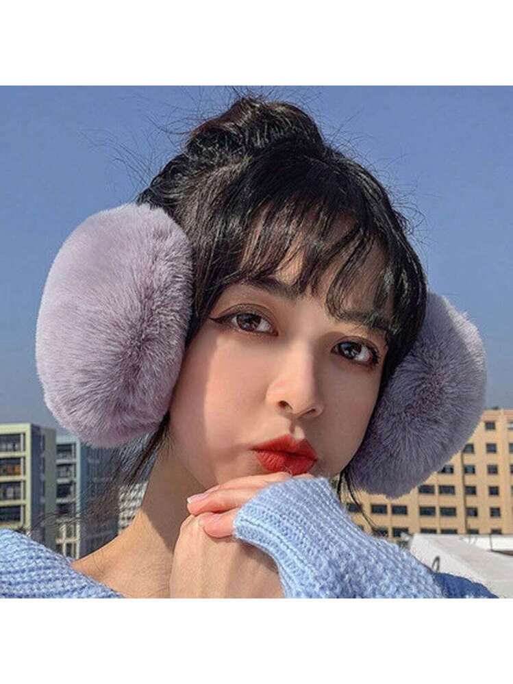 1pc Women's Winter Thickened Plush Ear Muffs For Warmth And