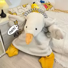 1 Miếng Vui Trắng Ngỗng Đối với phụ nữ Mùa Đông Dày Lông cừu san hô Plush dễ thương Áo choàng tắm - trắng - Xem 1