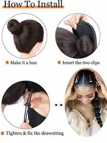 Uốn tóc Bong bóng Tóc đuôi ngựa Đèn lồng Bím tóc Tóc đuôi gà Quăn Sâu bướm Tóc đuôi gà Bong bóng Bím tóc Dễ thương Kiểu tóc - Vàng - Xem 4