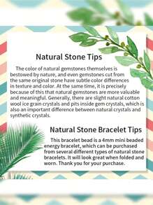 1 pulsera trenzada a mano estilo bohemio con piedra natural de 4mm y cuentas de cristal con energía curativa, joyería ajustable
