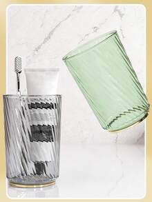 Luxurious Mouthwash Cup Couple Toothbrush Cup Set Toothbrush & Storage Cup Combination For Home Use - Clear - View 9