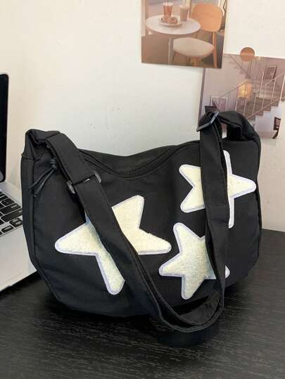 Malist 女士纯色方形斜挎包，时尚大容量流浪包单肩包，配有可调节肩带，多口袋经典百搭购物手提包，便携式休闲工作通勤斜挎包，适合旅行和日常使用