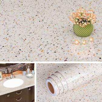 Waterproof Contact Paper Granite Gold Peel and Stick Countertops Desk Cover Cabinet Shelves Sticker Kitchen Counter Top Laminate Self Adhesive Granite Countertop Paper Home Decor