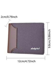 1pc Men's Coffee-brown Slim Wallet, Minimalist Leather Bifold Front Pocket Wallet With 8 Card Slots, 2 Bill Pockets, And 1 Id Window - Coffee Brown - View 4