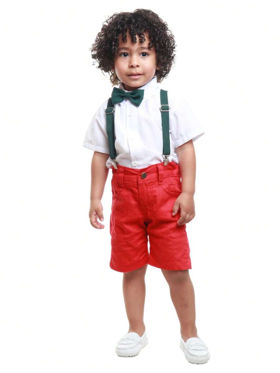 Conjunto Roupa Menino Bebê Natal Reveillon Final De Ano Festa - Verde Escuro - Visão 1