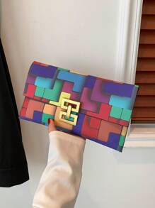 Colorful Metallic Decor Women's Clutch Bag - Multicolor - View 7