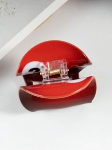 1pc Medium-Sized Red Acrylic Claw Clip In Billiards Shape - Multicolor - View 2