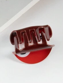 1pc Medium-Sized Red Acrylic Claw Clip In Billiards Shape - Multicolor - View 3