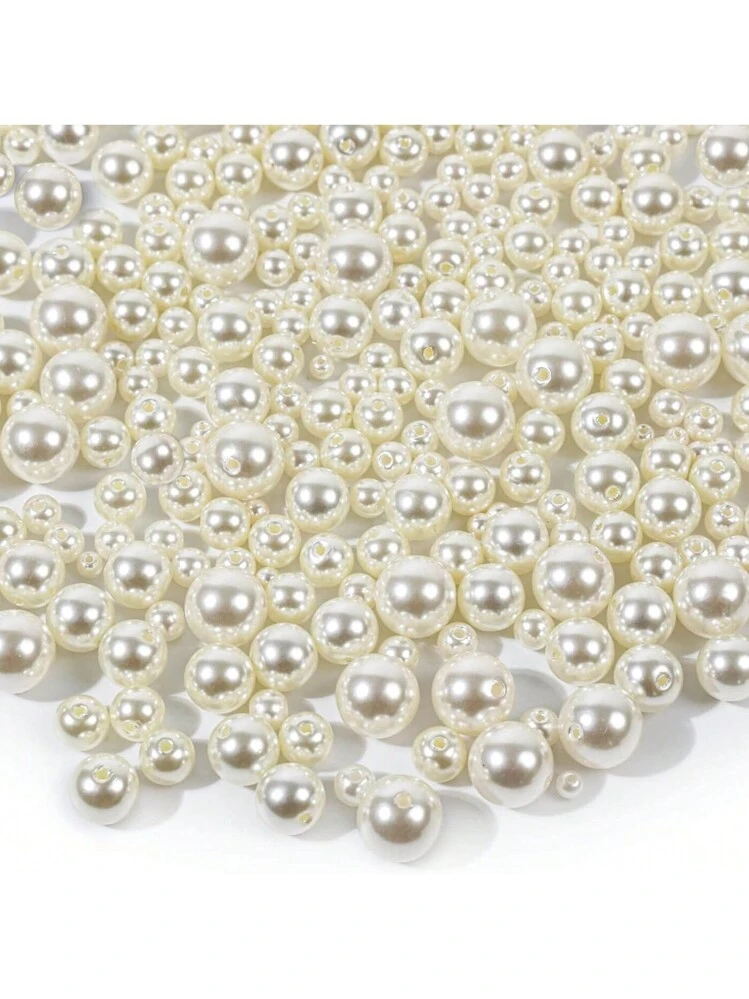 150 Perles Blanches Nacrées Sans Trou - 8mm 14mm 20mm - Pour Bijoux DIY Et Décoration