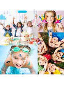 10 張恐龍發光臨時紋身,防水假紋身玩具,兒童女孩男孩恐龍派對禮品用品派對配件,發光派對用品禮品,臉部紋身貼紙