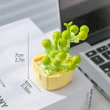 8pcs Mini Succulents Artificial Plant Building Blocks For Kids, Home Decoration, Birthday, Creative Housewarming Gifts, Plant Collection, Bouquet Toys - Multicolor - View 9