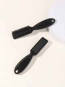 2入組復古雙用梳子和毛刷,適用於頭髮、鬍子、鬍鬚造型和修理。配有小尺寸防毛躁梳和清潔髮刷。